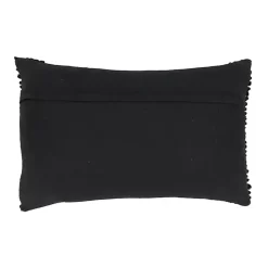 Black Textured Woven Diamond Lumbar Pillow