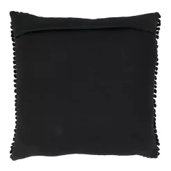 Black Textured Woven Diamond Throw Pillow