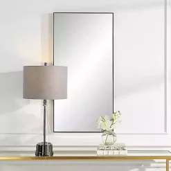 Black Thin Frame Rectangle Wall Mirror