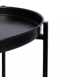 Black 2-Tier Foldable Cienna Accent Table