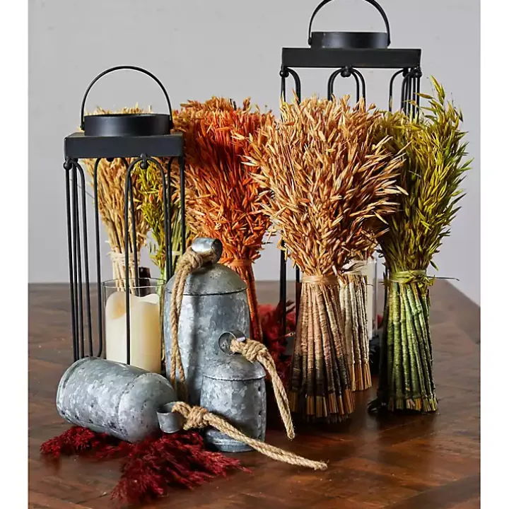 Black Tin Open Frame Lanterns, Set of 2