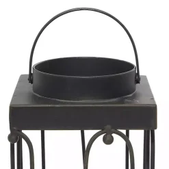 Black Tin Open Frame Lanterns, Set of 2