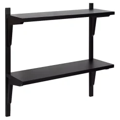 Black Traditional Two-Tiered Wall Shelf