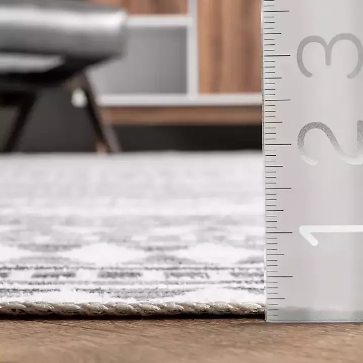 Black Tribal Geometric Washable Area Rug, 6x9