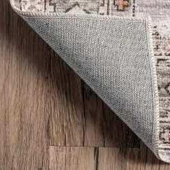 Black Tribal Motif Washable Area Rug, 5x8