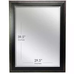 Black Two Step Beveled Frame Vanity Mirror