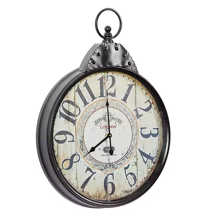 Black Vintage Pocket Watch Wall Clock