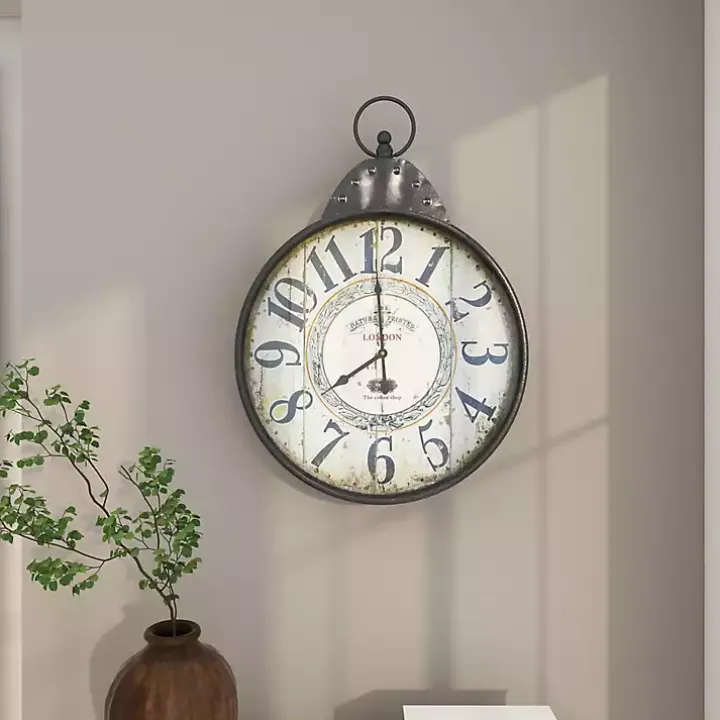 Black Vintage Pocket Watch Wall Clock
