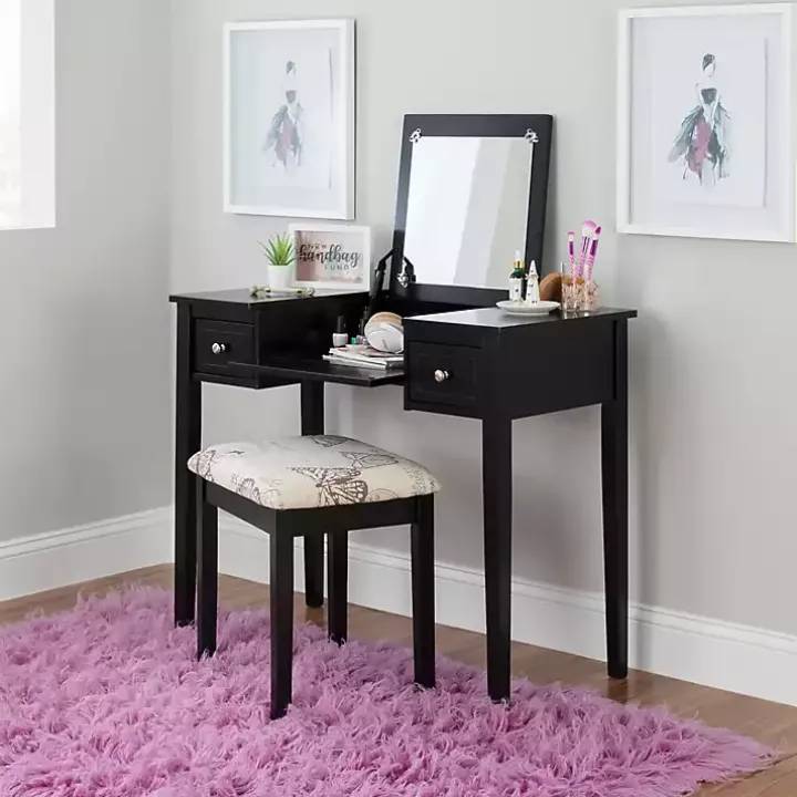 Black Virginia Butterfly 2-pc. Vanity Set