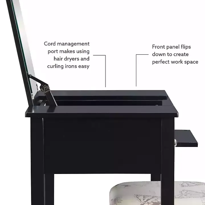 Black Virginia Butterfly 2-pc. Vanity Set