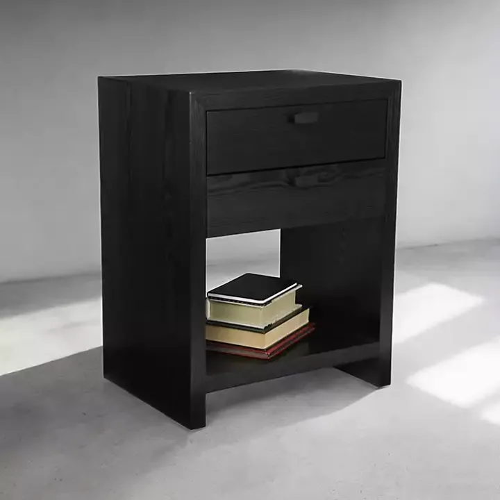 Black Vivara 2-Drawer Nightstand