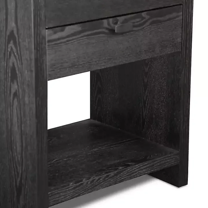 Black Vivara 2-Drawer Nightstand
