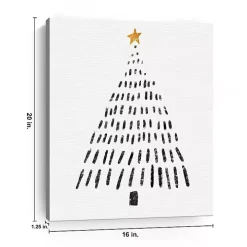 Black Watercolor Christmas Tree Canvas Art Print