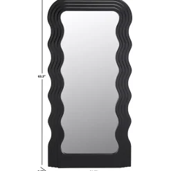 Black Wavy Mayha Leaner Mirror