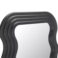 Black Wavy Mayha Leaner Mirror