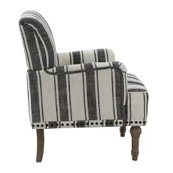 Black White Stripe Upholstered Accent Chair