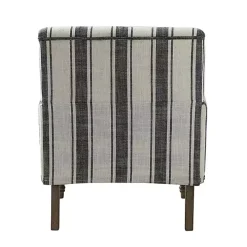 Black White Stripe Upholstered Accent Chair