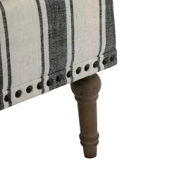 Black White Stripe Upholstered Accent Chair