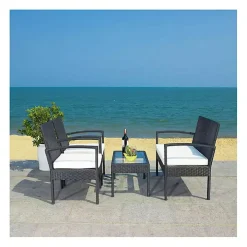 Black Wicker Frame 4-pc. Outdoor Living Set