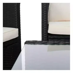 Black Wicker 4-pc. Deluxe Outdoor Living Set