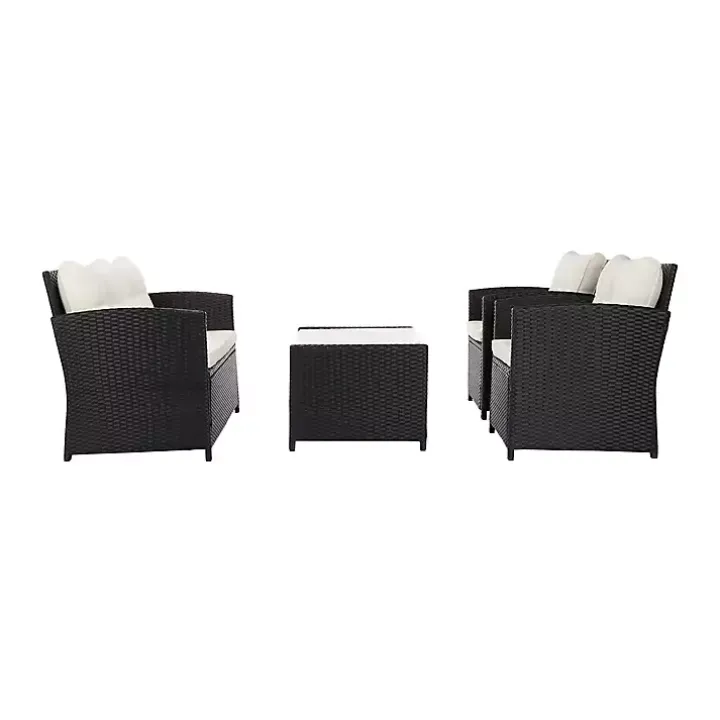 Black Wicker 4-pc. Deluxe Outdoor Living Set