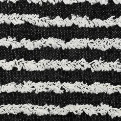 Black Wispy Ways Tufted Stripe Lumbar Pillow