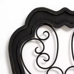 Black Wood and Metal Decorative Wall Plaque