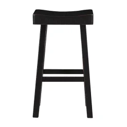 Black Wood Bar Stools, Set of 2