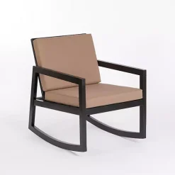 Black Wood Cushioned Rocker 3-pc. Conversation Set