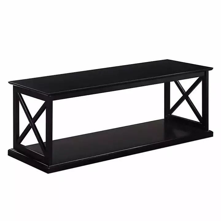 Black Wood Double X Sides Coffee Table