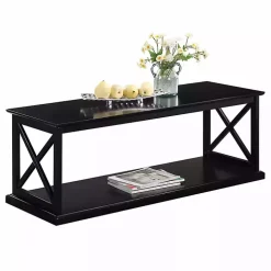 Black Wood Double X Sides Coffee Table