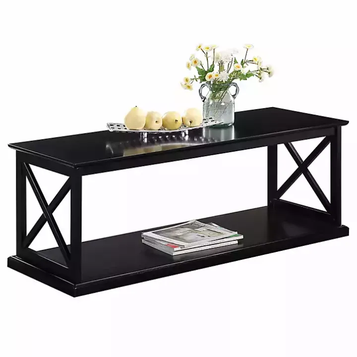 Black Wood Double X Sides Coffee Table