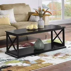 Black Wood Double X Sides Coffee Table
