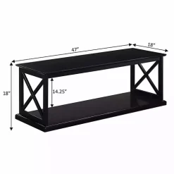 Black Wood Double X Sides Coffee Table