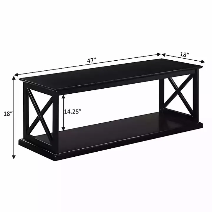Black Wood Double X Sides Coffee Table