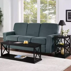 Black Wood Double X Sides Coffee Table