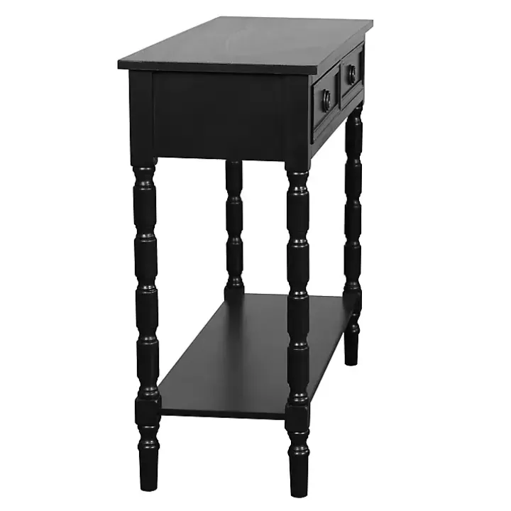 Black Wood 2-Drawer Barrett Console Table