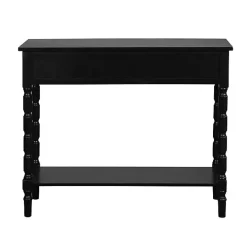 Black Wood 2-Drawer Barrett Console Table