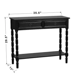 Black Wood 2-Drawer Barrett Console Table