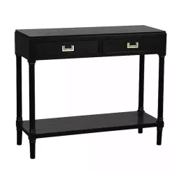 Black Wood 2-Drawer Layla Console Table