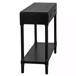 Black Wood 2-Drawer Layla Console Table