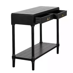 Black Wood 2-Drawer Layla Console Table