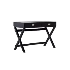Black Wood 2-Drawer Peggy Desk