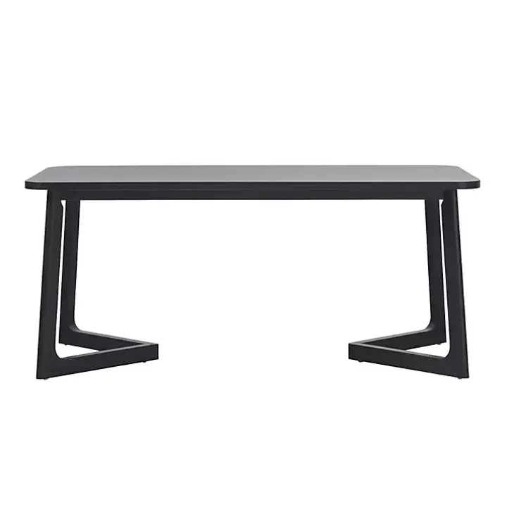 Black Wood Geometric Legs Dining Table