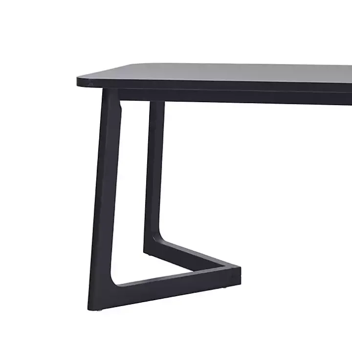 Black Wood Geometric Legs Dining Table