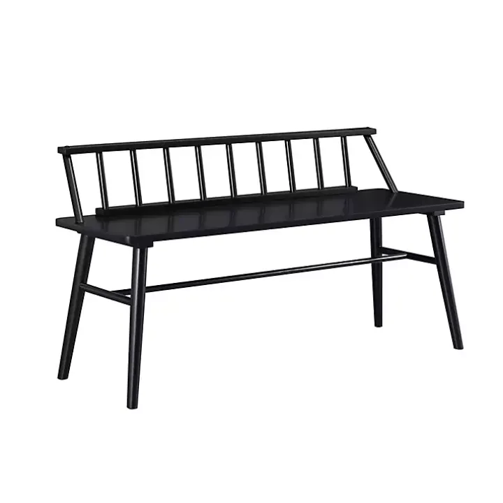 Black Wood Low Back Spindle Bench