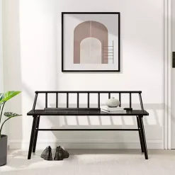 Black Wood Low Back Spindle Bench