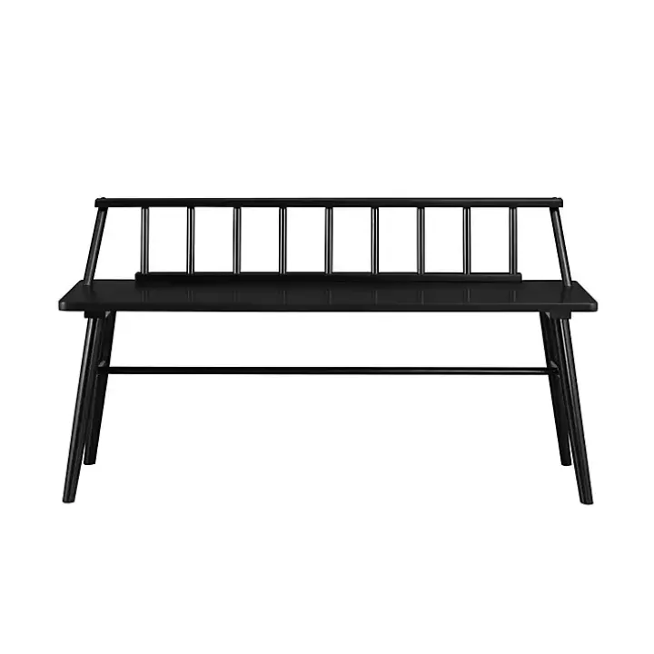 Black Wood Low Back Spindle Bench