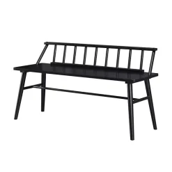 Black Wood Low Back Spindle Bench