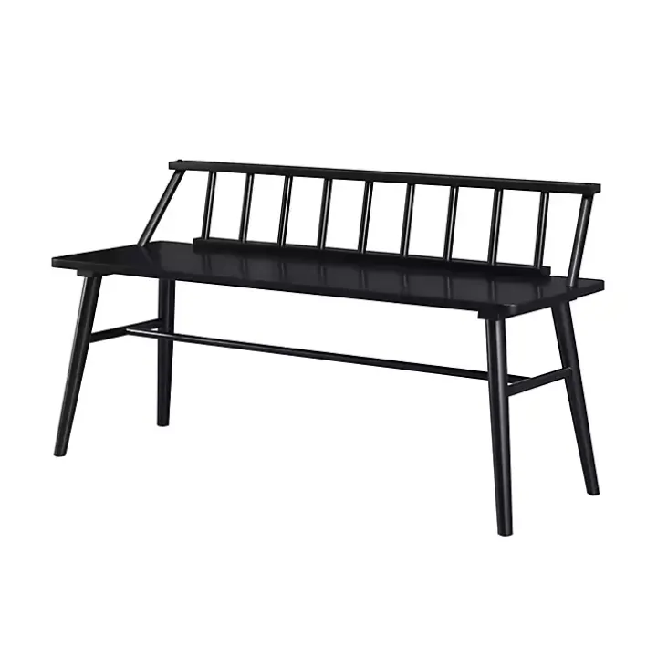 Black Wood Low Back Spindle Bench